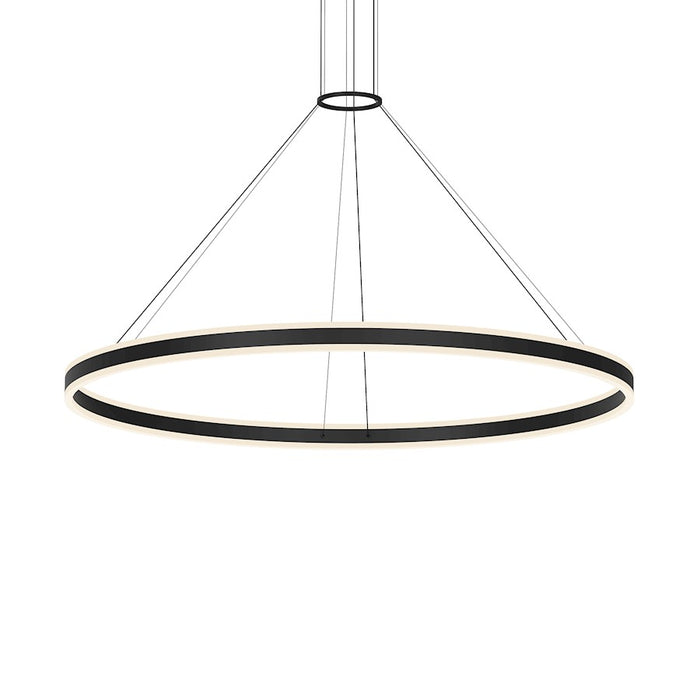 Sonneman Double Corona 2Lt LED Ring 60" Pendant, Black/Frosted - 2309-25-J20