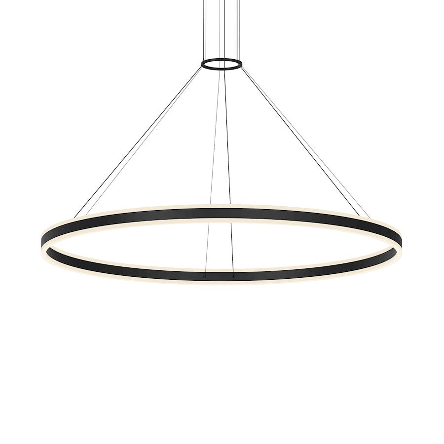 Sonneman Double Corona 2Lt LED Ring 60" Pendant, Black/Frosted - 2309-25-J20