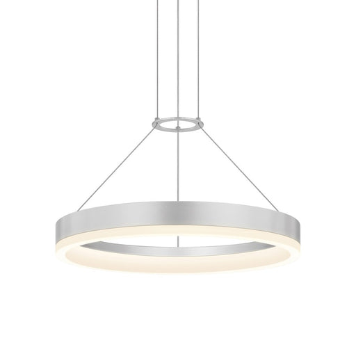 Sonneman Corona 1Lt LED Ring 16" Pendant, Satin Aluminum/Frosted - 2313-16-J20