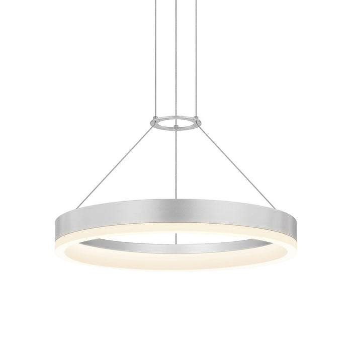 Sonneman Corona 1Lt LED Ring 16" Pendant, Satin Aluminum/Frosted - 2313-16-J20