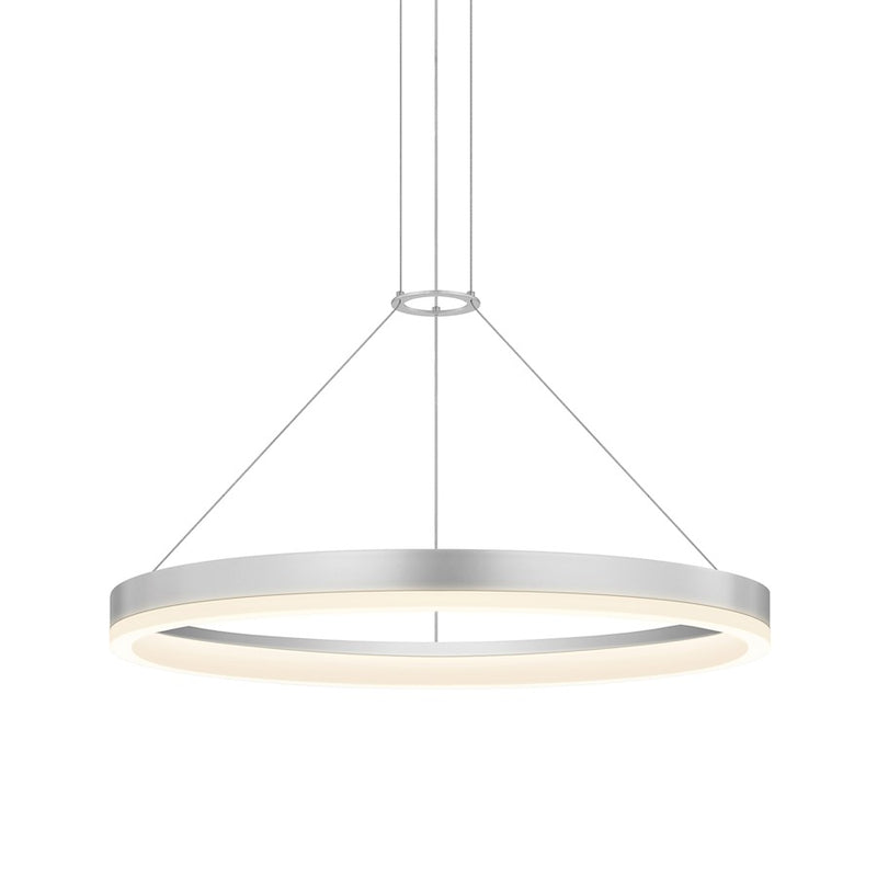 Sonneman Corona 1Lt LED 24" Pendant, Satin Aluminum/Frosted - 2315-16-J20