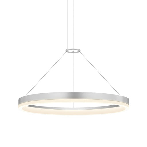 Sonneman Corona 1Lt LED 24" Pendant, Satin Aluminum/Frosted - 2315-16-J20