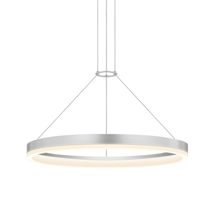 Sonneman Corona 1Lt LED 24" Pendant, Satin Aluminum/Frosted - 2315-16-J20