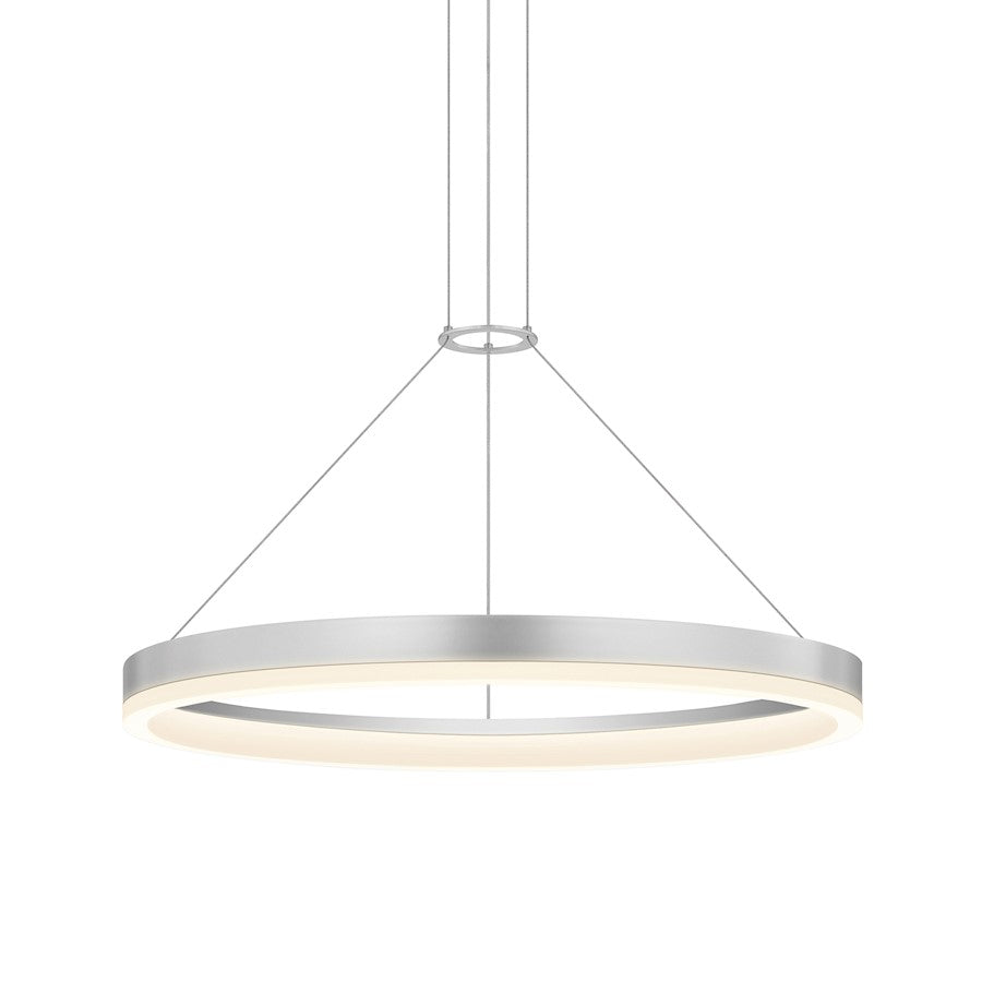Sonneman Corona 1Lt LED 24" Pendant, Satin Aluminum/Frosted - 2315-16-J20