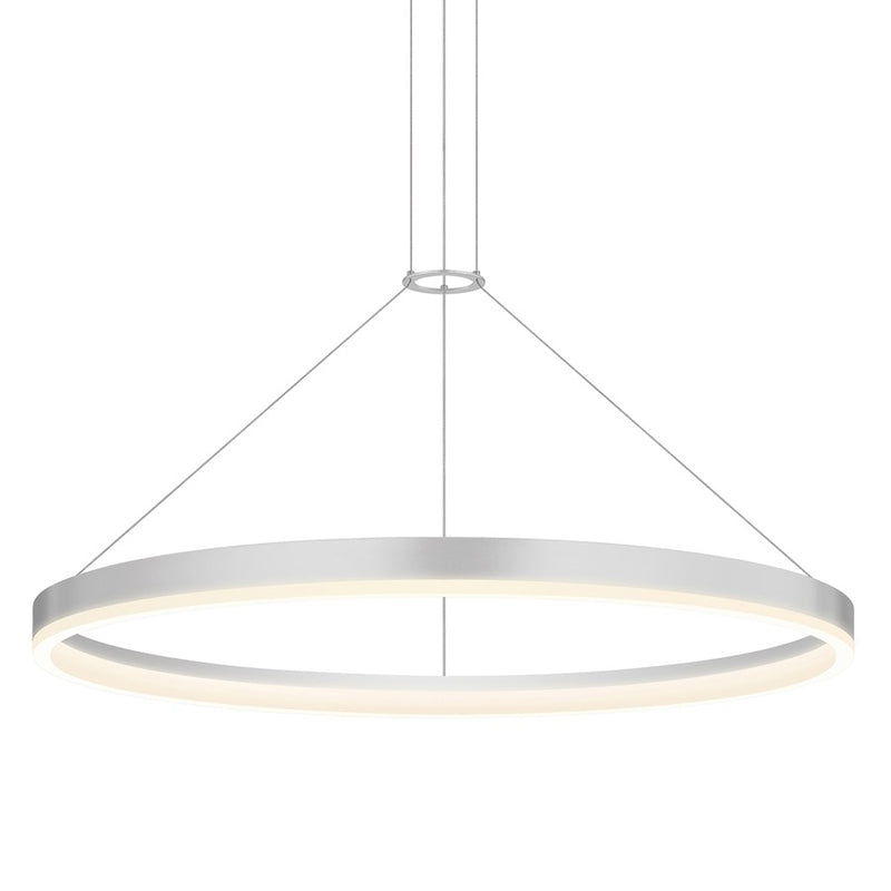 Sonneman Corona 1Lt LED Ring Pendant, Satin Aluminum/Frosted - 2317-16-J20