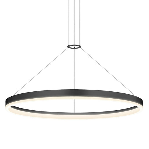 Sonneman Corona 1 Light LED Ring 32" Pendant, Satin Black/Frosted - 2317-25-J20