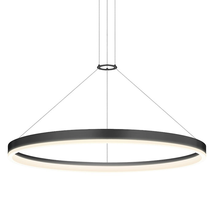 Sonneman Corona 1 Light LED Ring 32" Pendant, Satin Black/Frosted - 2317-25-J20