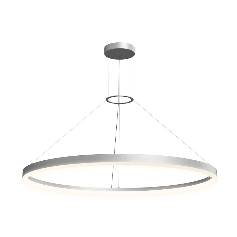 Sonneman Corona 1Lt LED Ring 48" Pendant, Satin Aluminum/Frosted - 2318-16-J20