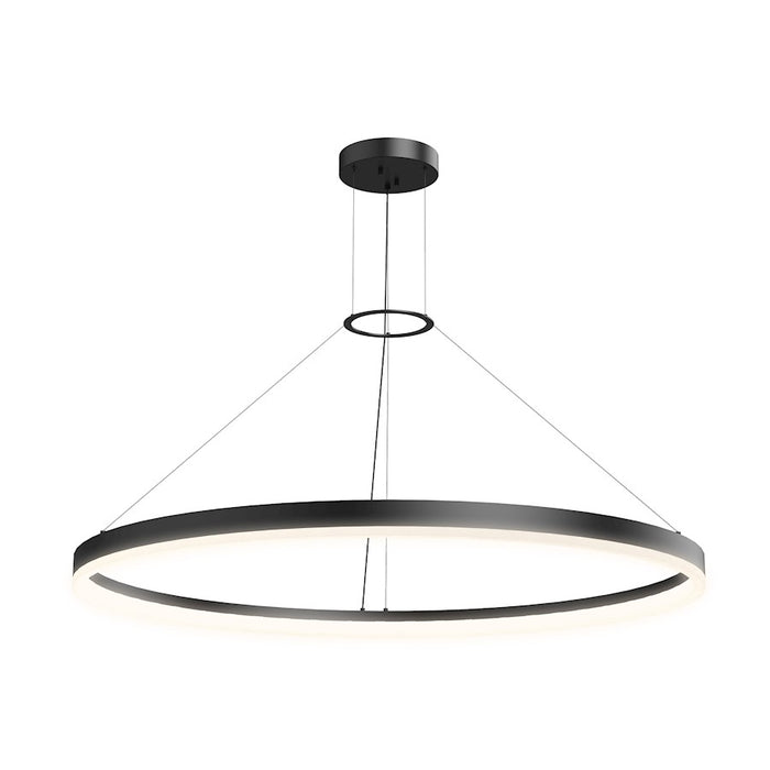 Sonneman Corona 1 Light LED 48" Pendant, Satin Black/Frosted - 2318-25-J20