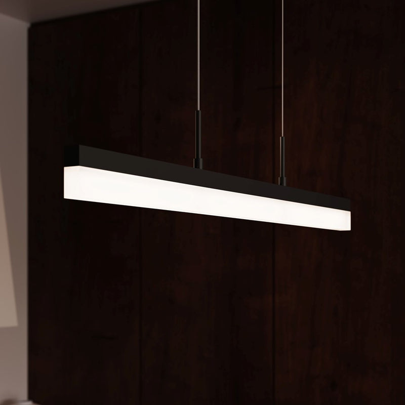 Sonneman Stiletto 1 Light LED 24" Pendant, Satin Black/Frosted