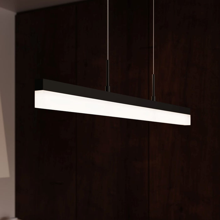 Sonneman Stiletto 1 Light LED 24" Pendant, Satin Black/Frosted