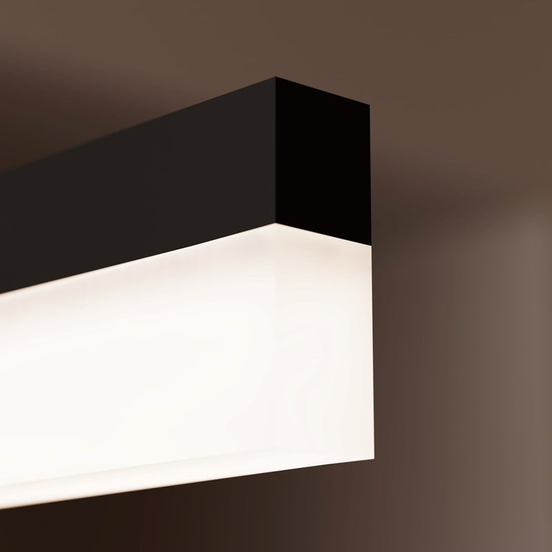 Sonneman Stiletto 1 Light LED 24" Pendant, Satin Black/Frosted