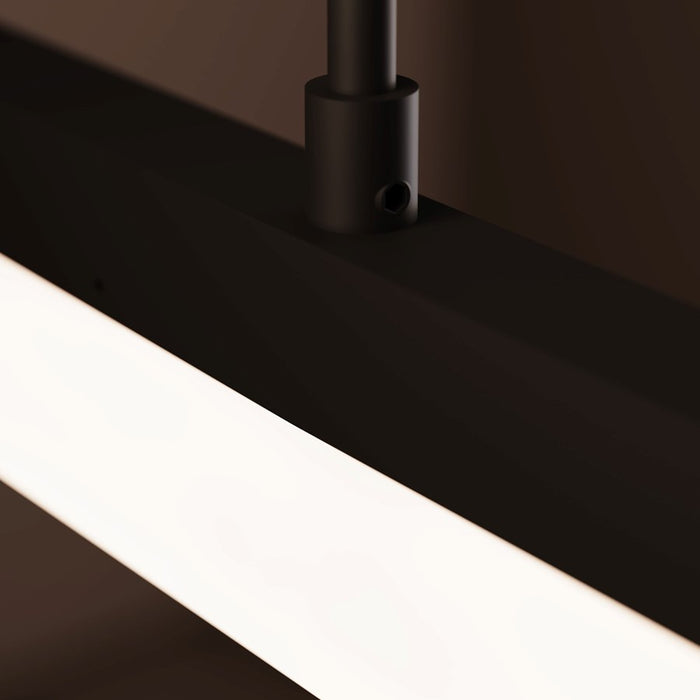 Sonneman Stiletto 1 Light LED 24" Pendant, Satin Black/Frosted