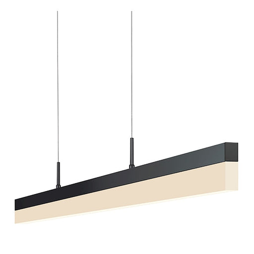 Sonneman Stiletto 1 Light LED 44" Pendant, Satin Black/Frosted - 2347-25-J20