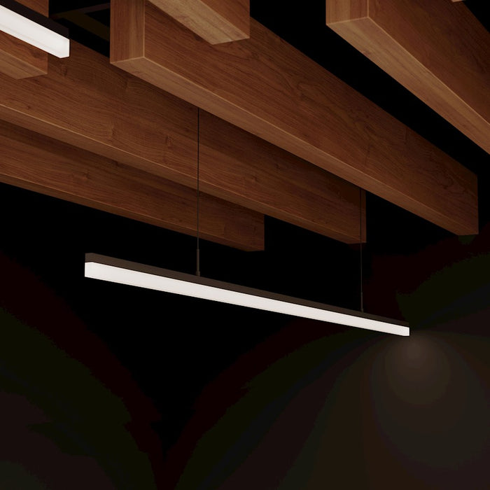 Sonneman Stiletto 1 Light 72" LED Pendant, Satin Black/Frosted