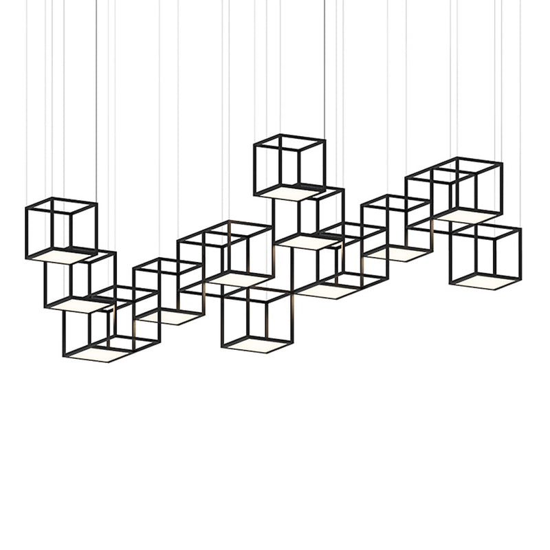 Sonneman Cubix LED Pendant, Satin Black