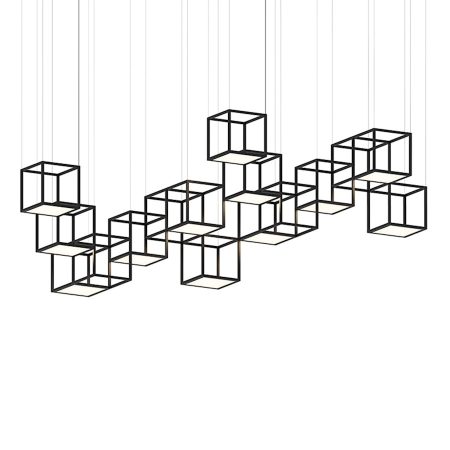 Sonneman Cubix LED Pendant, Satin Black