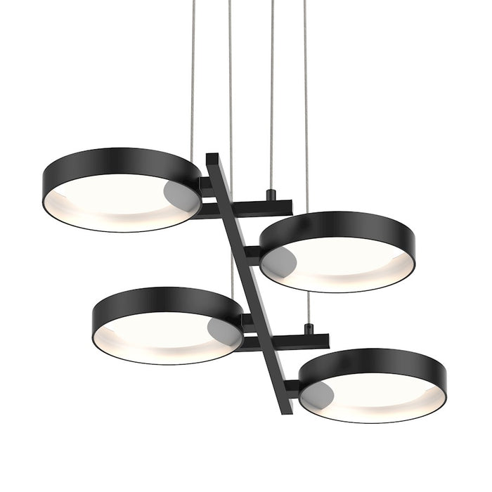 Sonneman Light Guide Ring 4 Light LED Bar Pendant, Satin Black - 2655-25W