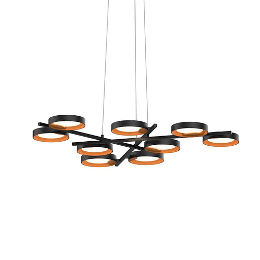 Sonneman Light Guide Ring 9 Light LED Pendant, Satin Black/Apricot - 2656-25A