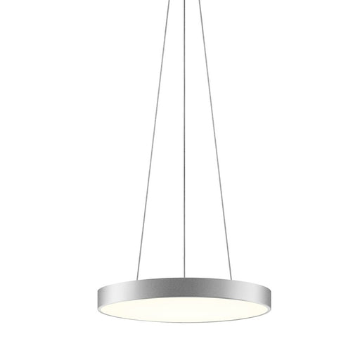 Sonneman Pi 1 Light LED 20" Pendant, Bright Satin Aluminum/White - 2742-16-J20