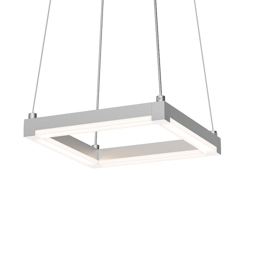 Sonneman Stix Square 1Lt LED 9" Pendant, Satin Aluminum/Frosted - 2785-16-J20