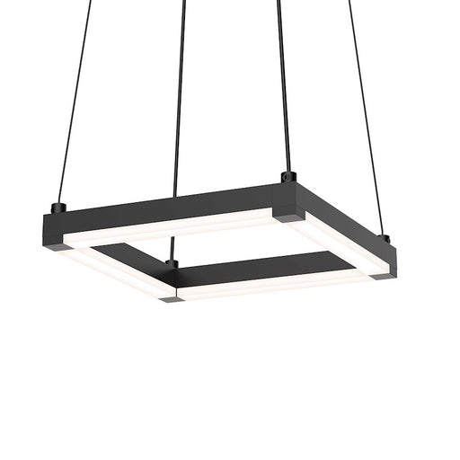 Sonneman Stix Square 1 Light LED 9" Pendant, Satin Black/Frosted - 2785-25-J20