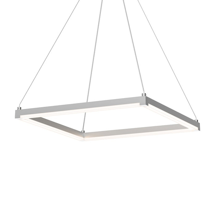 Sonneman Stix Square 1Lt LED 19" Pendant, Satin Aluminum/Frosted - 2786-16-J20