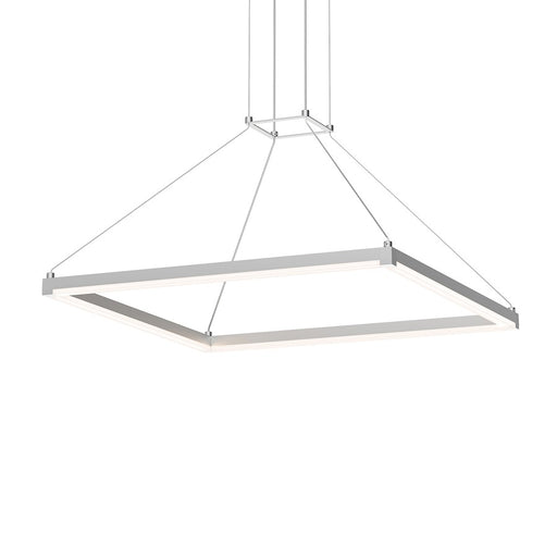 Sonneman Stix Square 1Lt LED 24" Pendant, Satin Aluminum/Frosted - 2787-16-J20