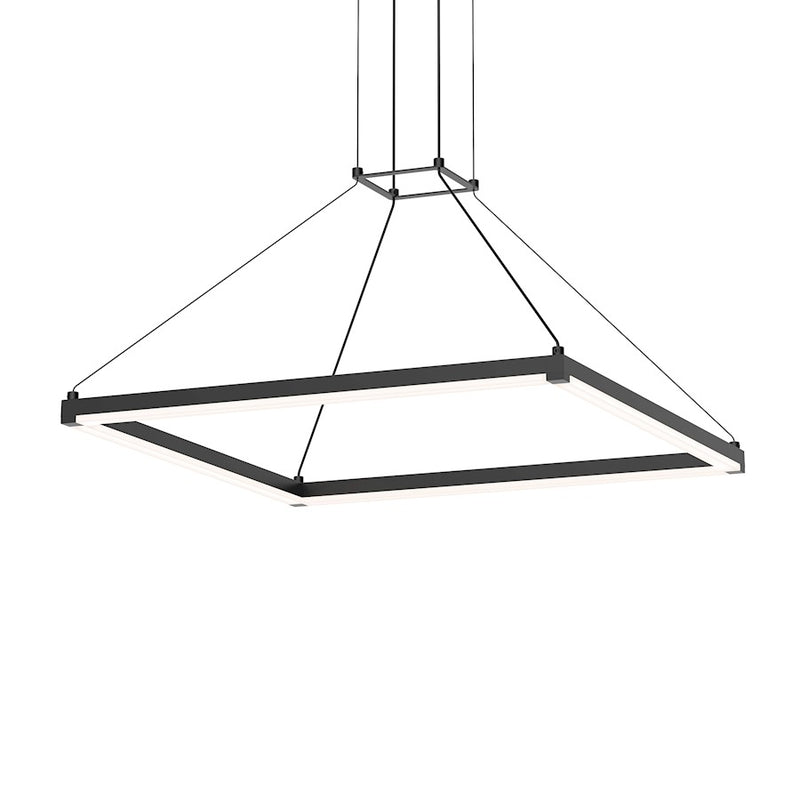 Sonneman Stix Square 1 Light LED 24" Pendant, Satin Black/Frosted - 2787-25-J20