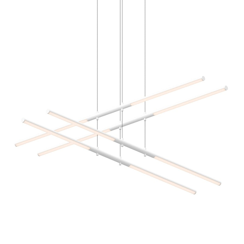 Sonneman Tik Tak 8 Light Stack 2 Tier LED Pendant, Satin White - 2802-03