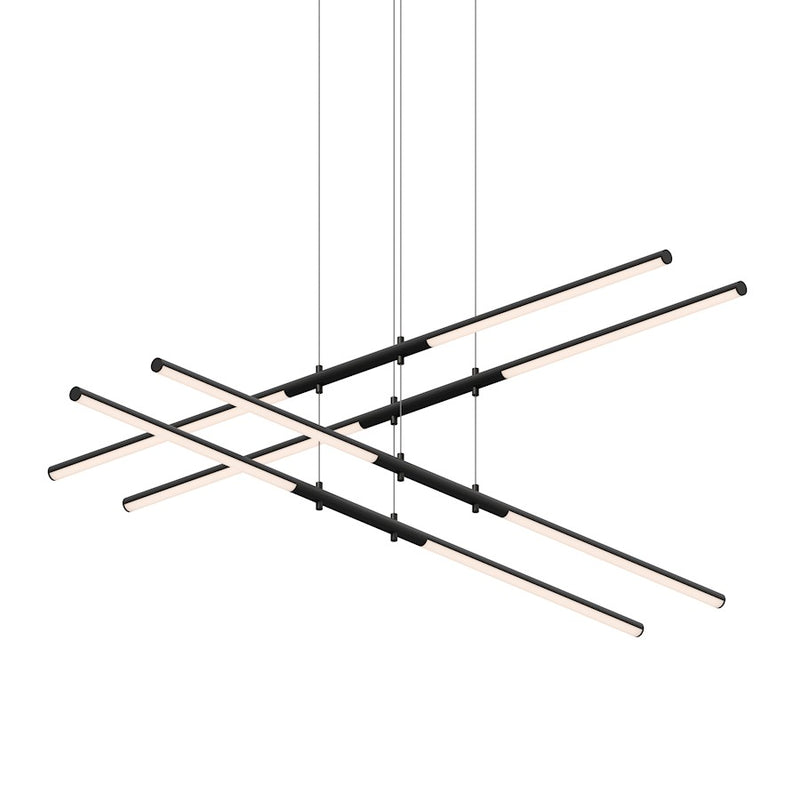 Sonneman Tik Tak 8 Light Stack 2 Tier LED Pendant, Satin Black - 2802-25