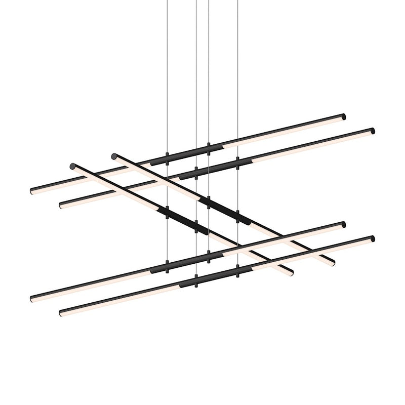 Sonneman Tik Tak 12 Light Stack 3 Tier LED Pendant, Satin Black - 2803-25