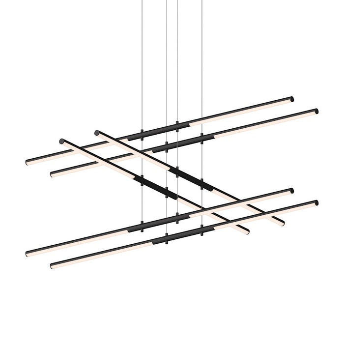Sonneman Tik Tak 12 Light Stack 3 Tier LED Pendant, Satin Black - 2803-25