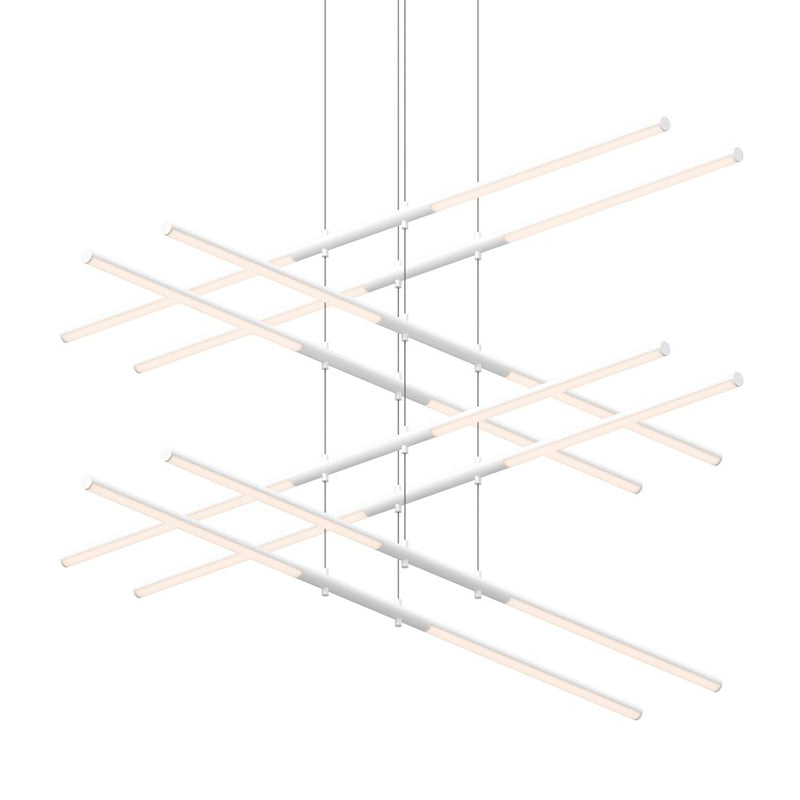 Sonneman Tik Tak 16 Light Stack 4 Tier LED Pendant, Satin White - 2804-03