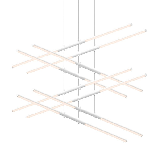 Sonneman Tik Tak 16 Light Stack 4 Tier LED Pendant, Satin White - 2804-03