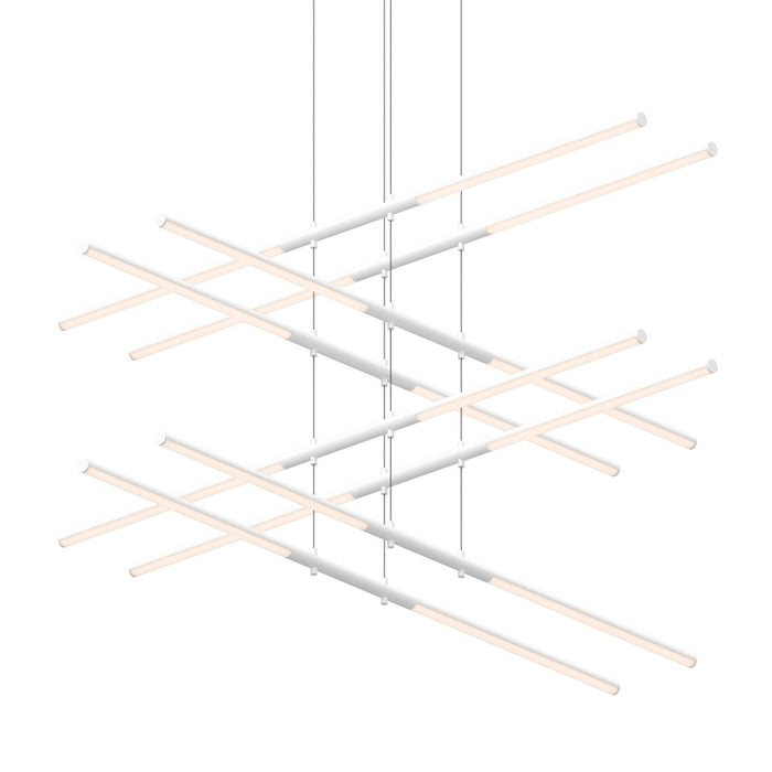 Sonneman Tik Tak 16 Light Stack 4 Tier LED Pendant, Satin White - 2804-03