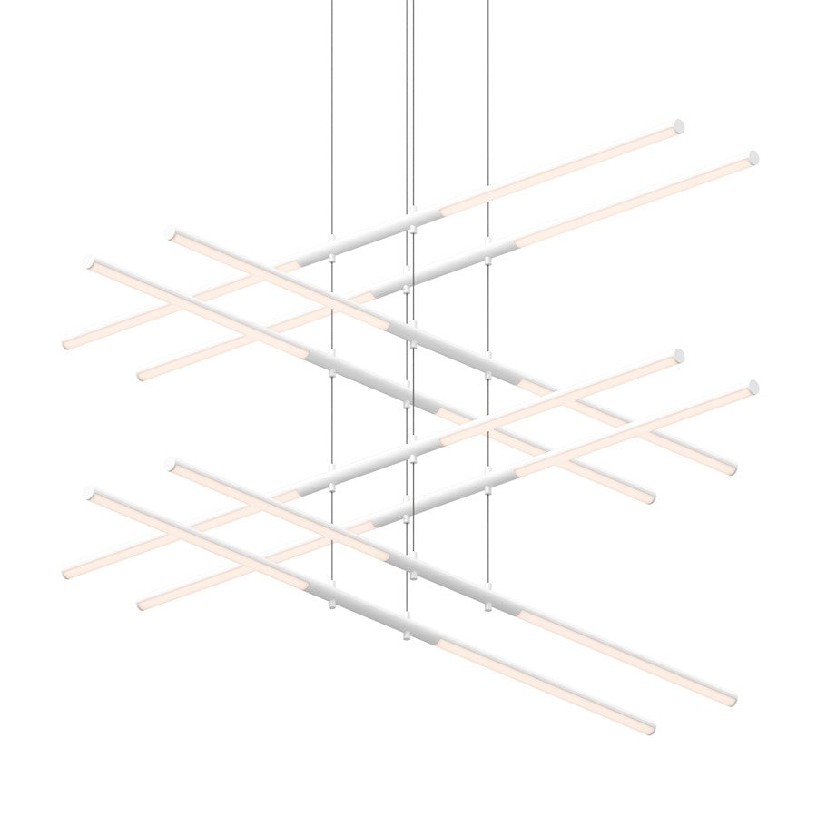 Sonneman Tik Tak 16 Light Stack 4 Tier LED Pendant, Satin White - 2804-03