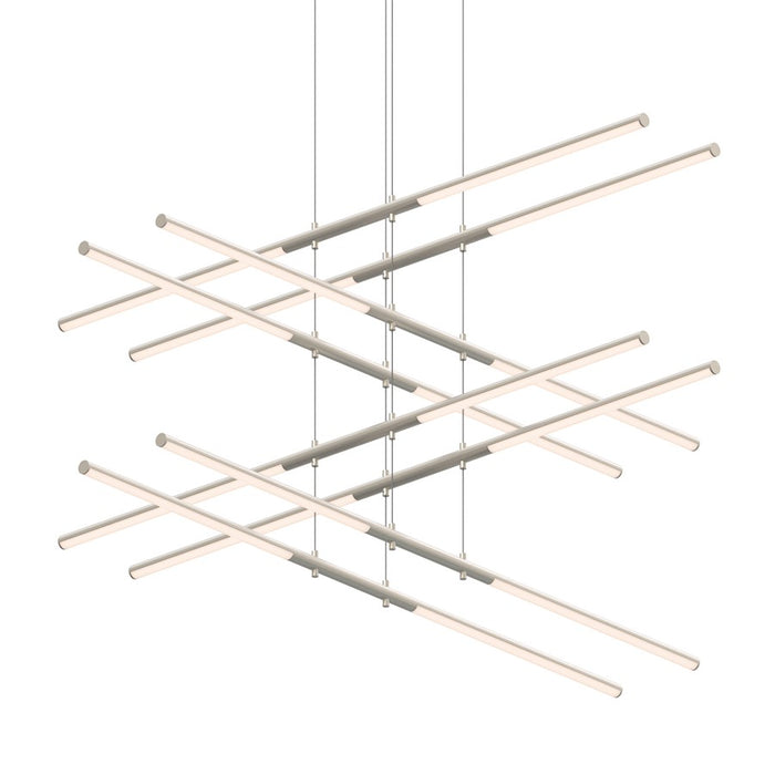 Sonneman Tik Tak 16 Light Stack 4 Tier LED Pendant, Satin Nickel - 2804-13