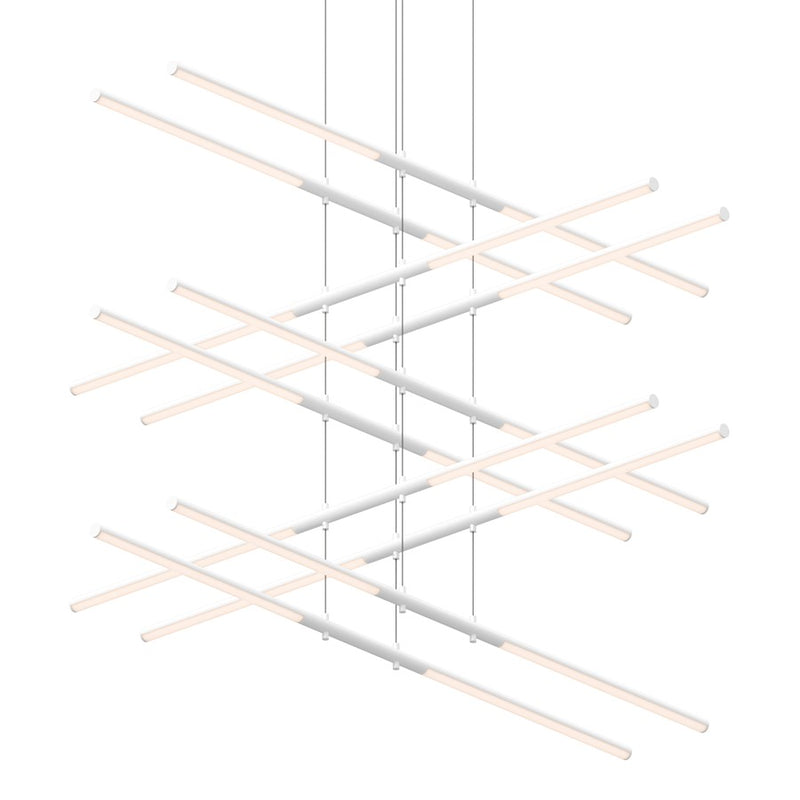 Sonneman Tik Tak 20 Light Stack 5 Tier LED Pendant, Satin White - 2805-03