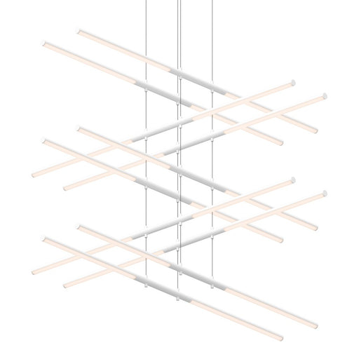 Sonneman Tik Tak 20 Light Stack 5 Tier LED Pendant, Satin White - 2805-03