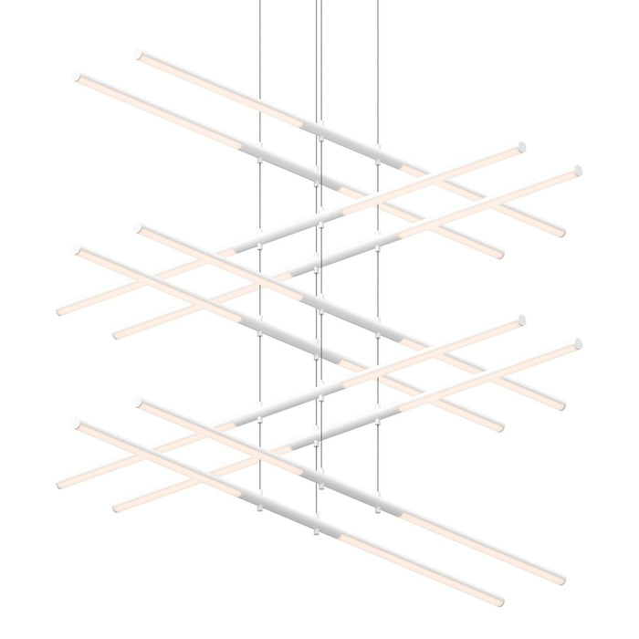 Sonneman Tik Tak 20 Light Stack 5 Tier LED Pendant, Satin White - 2805-03