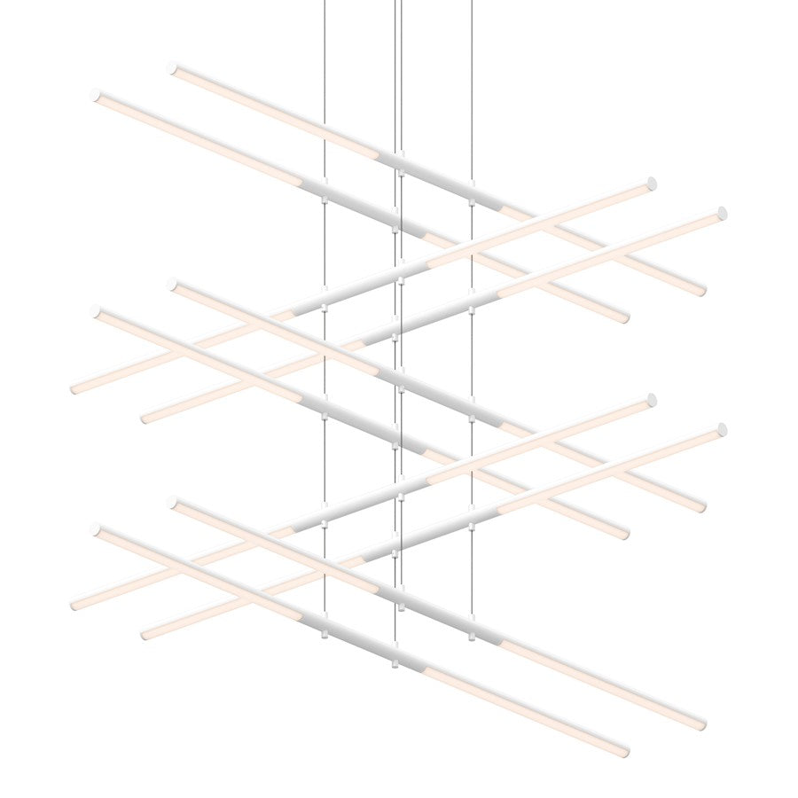 Sonneman Tik Tak 20 Light Stack 5 Tier LED Pendant, Satin White - 2805-03
