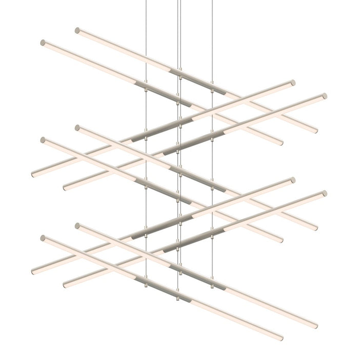 Sonneman Tik Tak 20 Light Stack 5 Tier LED Pendant, Satin Nickel - 2805-13
