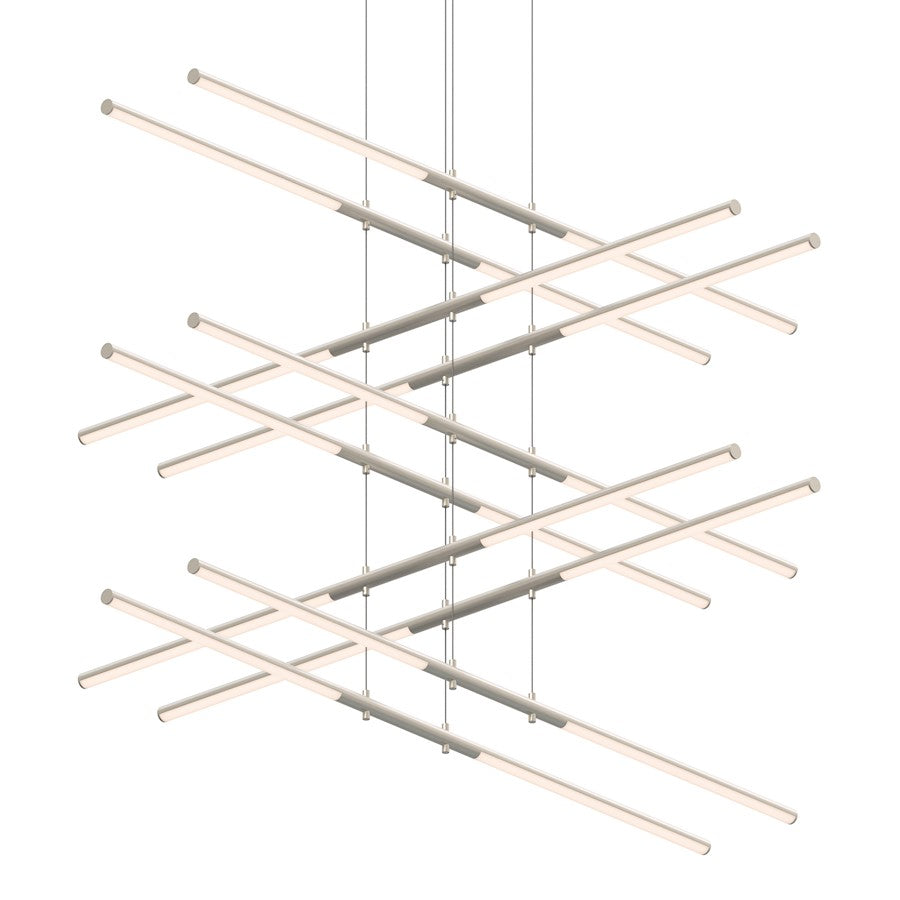 Sonneman Tik Tak 20 Light Stack 5 Tier LED Pendant, Satin Nickel - 2805-13