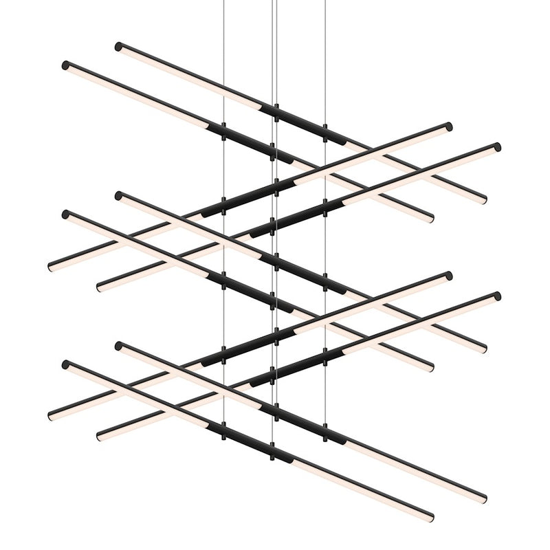 Sonneman Tik Tak 20 Light Stack 5 Tier LED Pendant, Satin Black - 2805-25