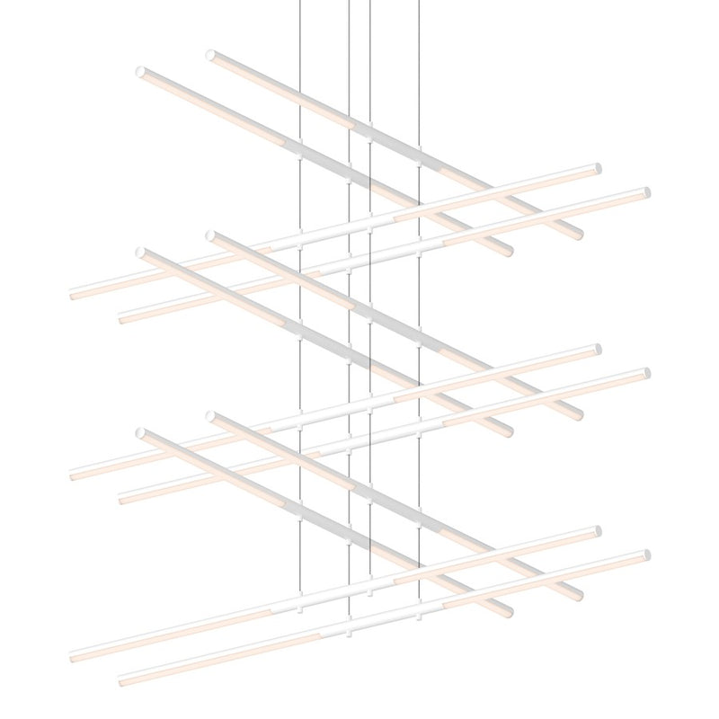 Sonneman Tik Tak 24 Light Stack 6 Tier LED Pendant, Satin White - 2806-03