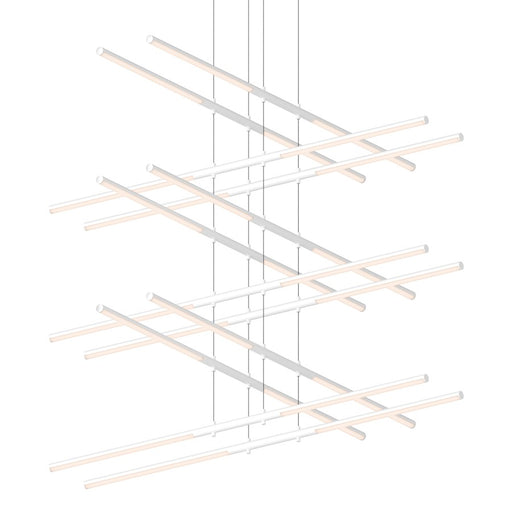 Sonneman Tik Tak 24 Light Stack 6 Tier LED Pendant, Satin White - 2806-03