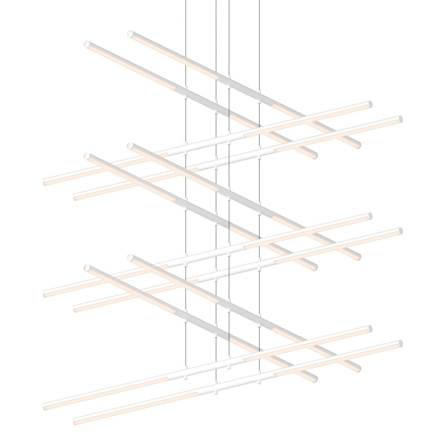 Sonneman Tik Tak 24 Light Stack 6 Tier LED Pendant, Satin White - 2806-03