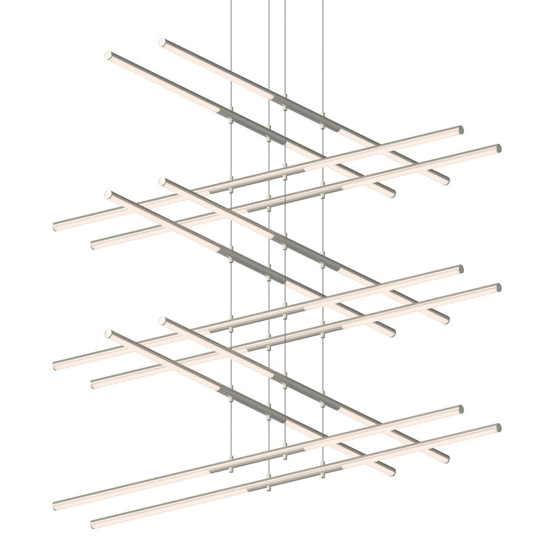 Sonneman Tik Tak 24 Light Stack 6 Tier LED Pendant, Satin Nickel - 2806-13