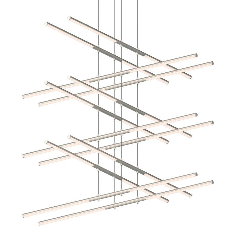 Sonneman Tik Tak 24 Light Stack 6 Tier LED Pendant, Satin Nickel - 2806-13